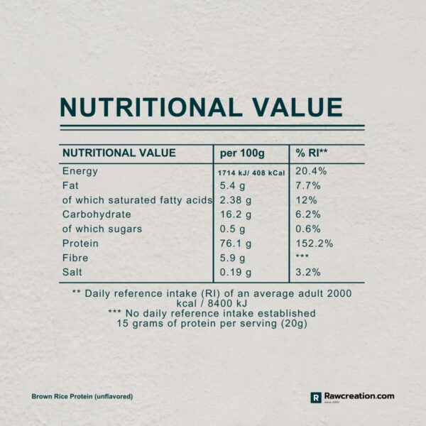 Brown Rice Protein Powder (Unflavoured) - 500 grams - Image 4