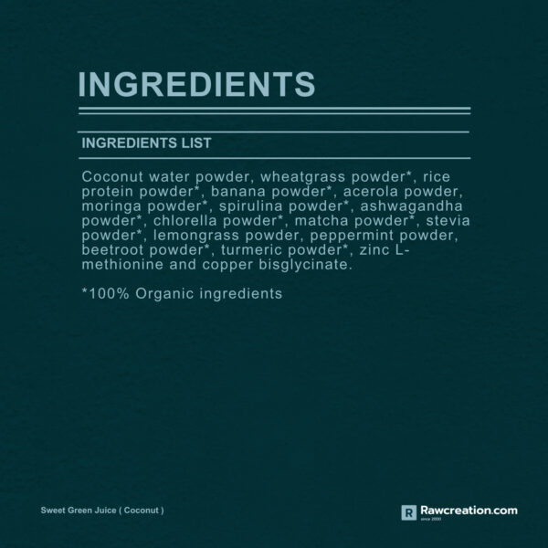 Sweet Green Juice - Coconut - 300 gram Powder - Image 10