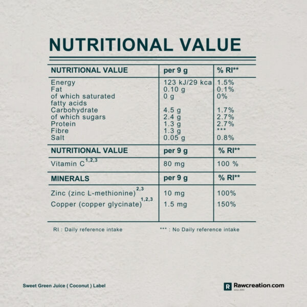 Sweet Green Juice - Coconut - 300 gram Powder - Image 11