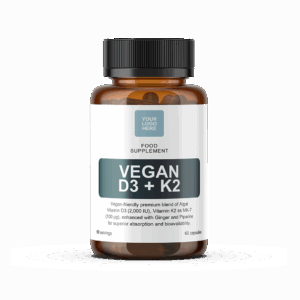 Vegan D3 + K2 – 60 capsules