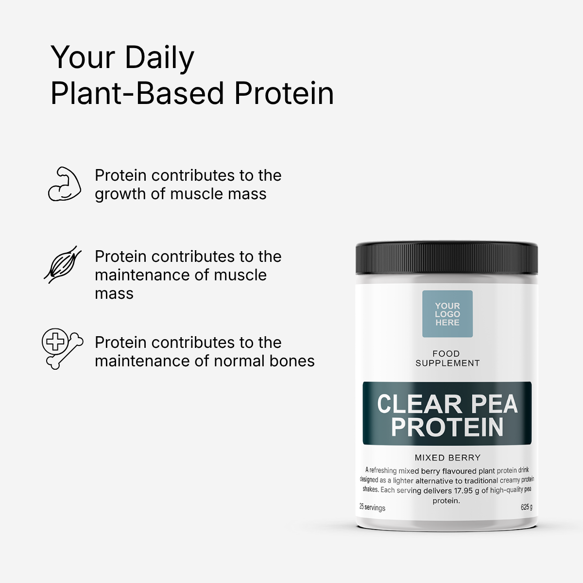 Clear Pea Protein (Mixed Berry Flavour) – 625 gram Powder - Image 6