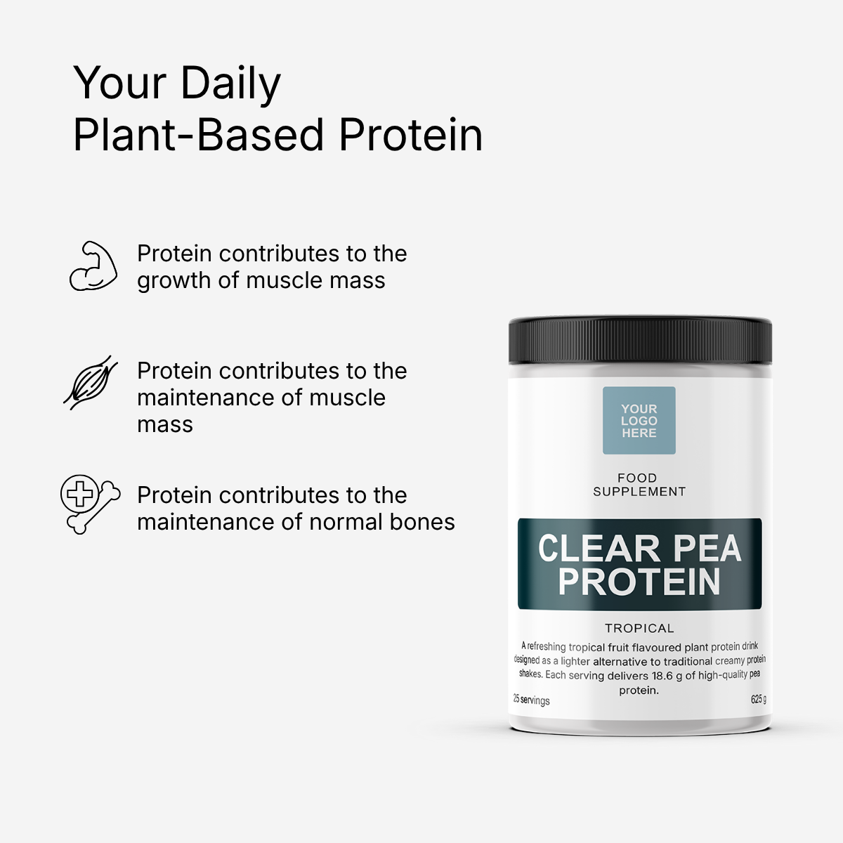 Clear Pea Protein (Tropical Flavour) – 625 gram Powder - Image 7