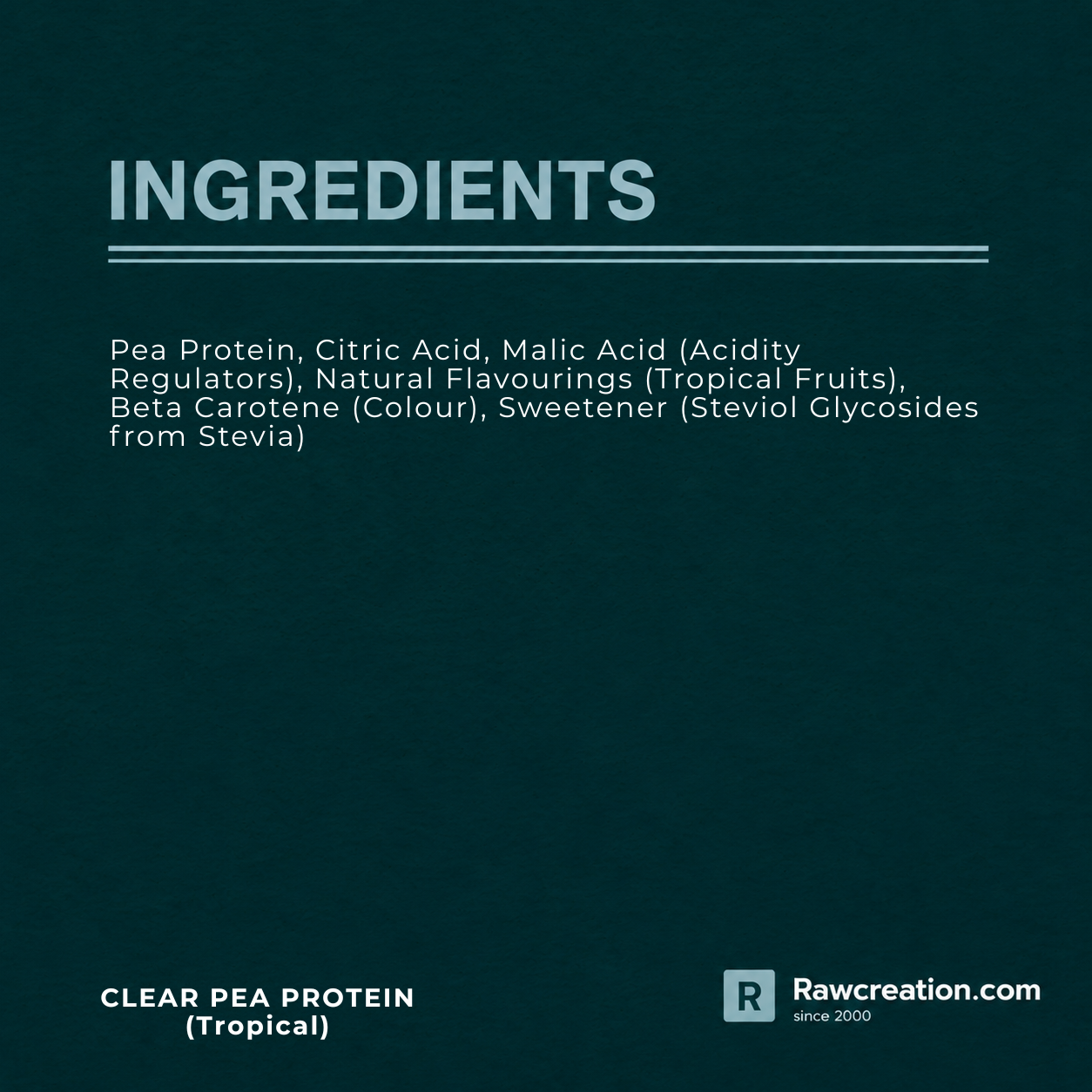 Clear Pea Protein (Tropical Flavour) – 625 gram Powder - Image 3